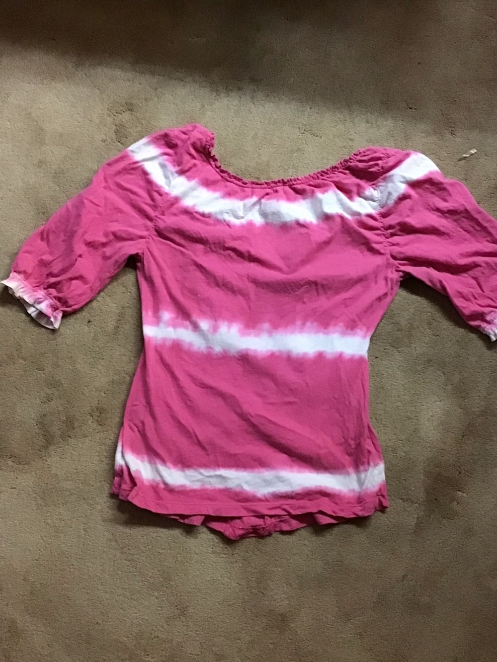 Nine West Pink and White Tie-Dye Tunic Top